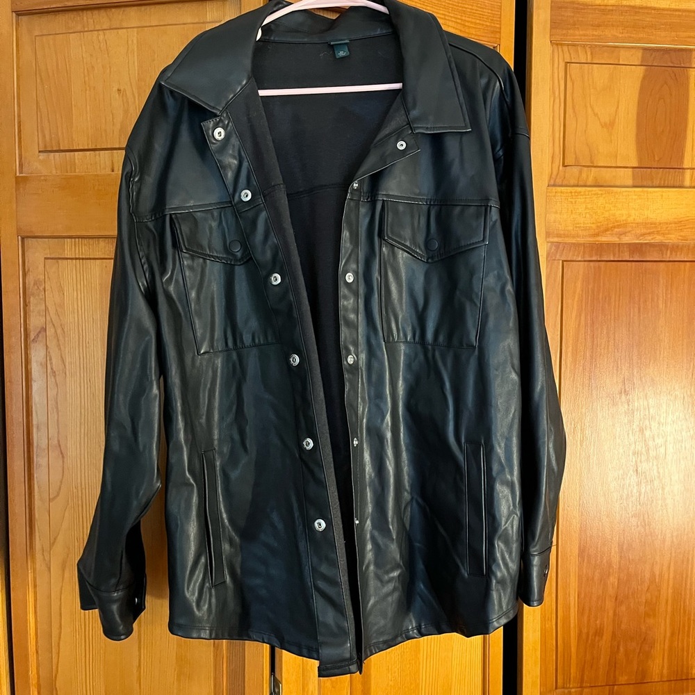 Target Leather fleece lined shacket